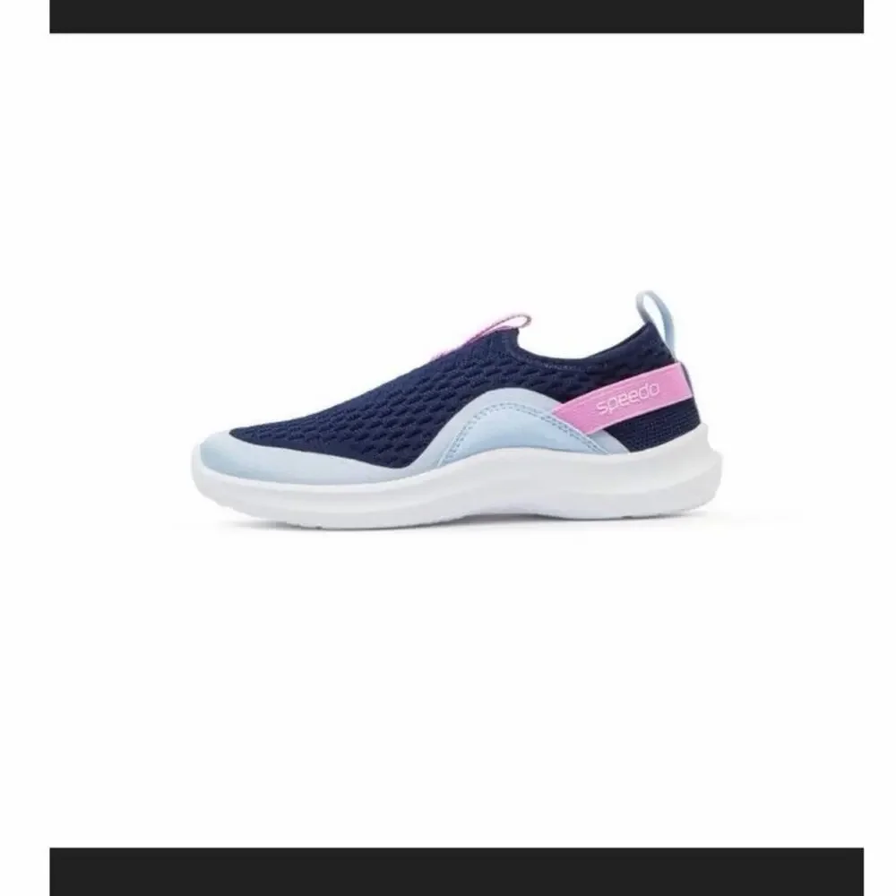 NWT Juniors sz small 13 1 Speedo Water Shoes- Navy and Pink